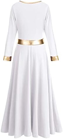 Paotit djevojke metalik boja V vrat liturgijsko hvalospjeh dress haljina dugih rukava crkvena haljina