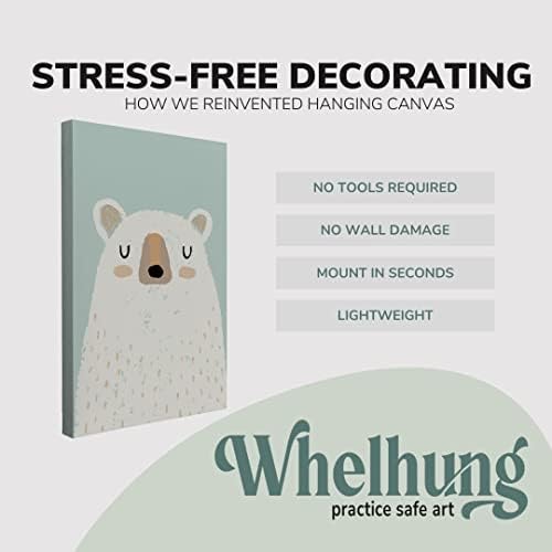 Svakodnevni dizajni Whelhung - Polarni medvjedi rasadnik Zidno umjetnički dekor - platno Ispis - - ured dnevni boravak spavaća soba - inovativni trenutni sistem vješanja