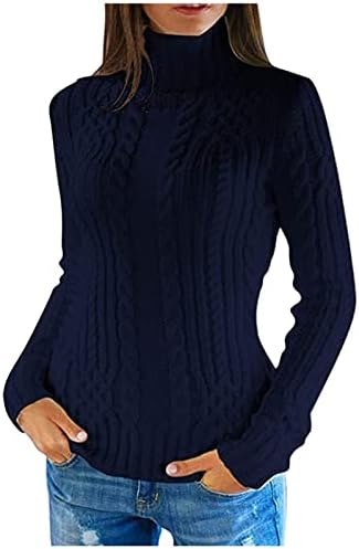 Jinlile ženski pleteni džemper pulover dugih rukava kornjača dukserice casual proljetni radna kancelarija topla tanka fit bluza