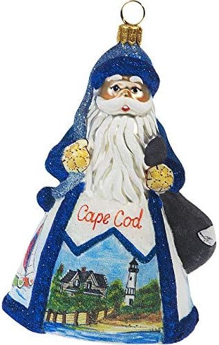 Glitterazzi Cape Cod Santa Poljski Staklo Božić Ornament