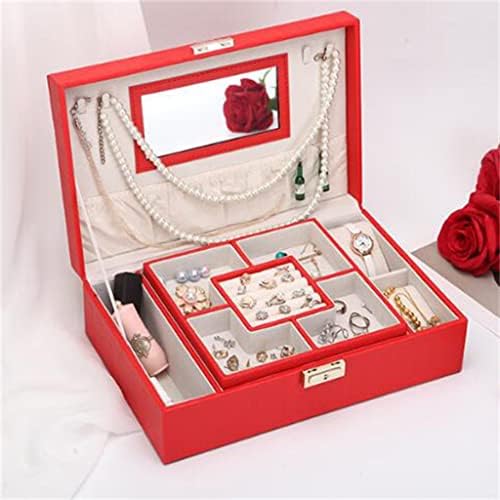 CXDTBH korejski stil dvoslojni PU koža nakit nakit kutija za čuvanje ogrlica privjesak kutija za čuvanje