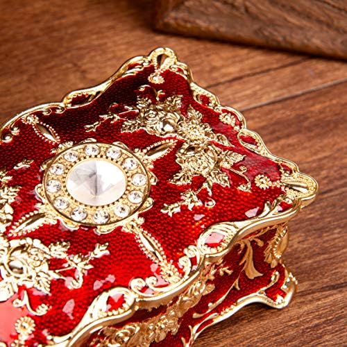 Feyarl mali Vintage Nakit Trinket kutija prsten naušnice Organizator Treasure Chest Case Ornate Antique Organizator Storage Božić