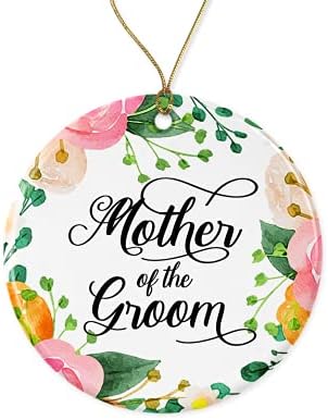 KrysDesigns Majka ornamenta za mladoženja - vjenčani božićni ukras - poklon od mladenki vjenčanja majka Groom poklon - poklon keramički