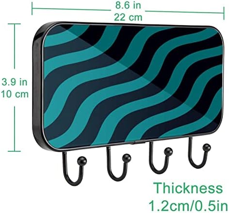Ljepljivi kukiča od nehrđajućeg čelika za ručnik za zaglavljene kuke zaglavljene u kupaonici ili kuhinji apstraktni plavi crni val