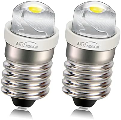 Ruiandsion 2kom E10 LED sijalice 3-18V COB 0.5 W 6000K bijele LED upgrade sijalice zamjena za farove baklje sa baterijskom lampom,