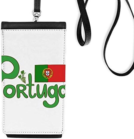 Portugal Nacionalna zastava Zeleni uzorak Telefon novčanik torbica Viseće mobilne torbice Crni džep