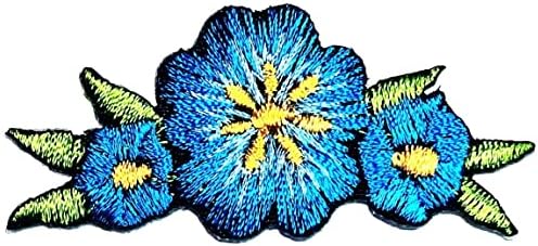 Kleenplus 2kom. Mini Plavi cvijet Jasmina vezeno gvožđe na šivati zakrpu za Kostimiranu odjeću farmerke jakne šeširi ruksaci košulje