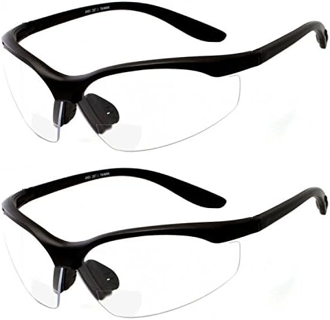 GroundingPamcke 2 par sigurnosne naočale ANSI Z87 otporni na udarce bez klizanja oko čiste objektive bifokalne naočale za čitanje