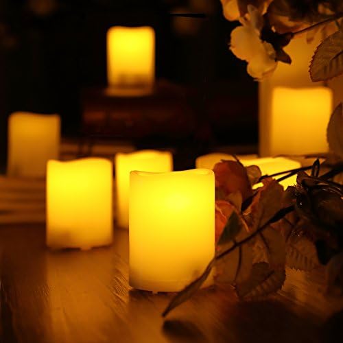 Baterije Flameless Votive Candles sa daljinskim tajmerom, 6 paket svijetle treperenje električni LED visok Tealight čaj svjetla za Halloween bundeve Božić proslava Vjenčanje Party Home dekoracije