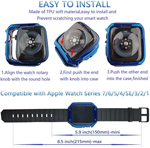 Lasllaves Kompatibilan je za Apple Watch Band s kućištem otpornih na udarce za zglob za zglobove sa zaštitnim poklopcem za odbojnik