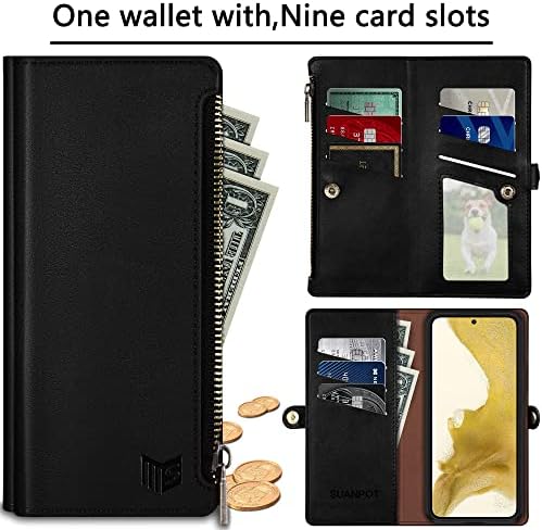 SUANPOT za Samsung Galaxy A42 5G novčanik slučaj 【RFID Blokiranje】【9 Slot kartica】【džep】, držač kreditne kartice Flip Folio Book PU