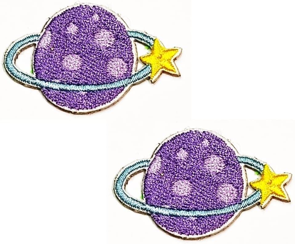 Kleenplus 2kom. Mini Neptun Uran prstenasta Planeta zakrpa crtani film za djecu naljepnice za djecu zanatske zakrpe Uradi Sam aplikacija vezeni šije gvožđe na Patch amblem Odjeća kostim