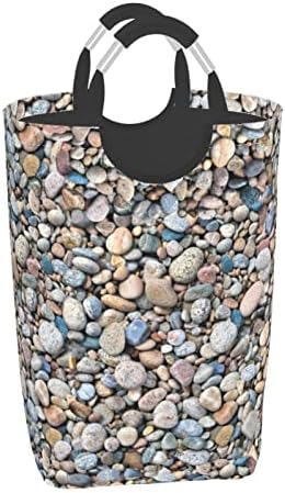 Beach Stones uzorak korpa za veš sklopiva korpa za veš Samostojeća vodootporna korpa za prljavu odeću sa ručkom sklopiva kanta za
