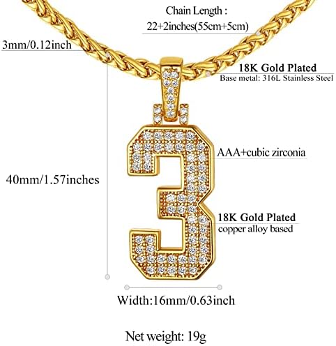 FindChic Bling CZ velika ogrlica za muškarce dres broj Hip Hop 18k pozlaćeno prilagođeno ime početni privjesak personalizirani nakit