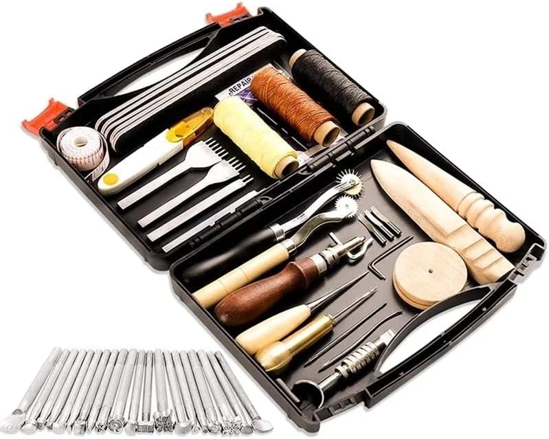 Miusie 50 kom kožnim zanatskim alatima Kit voštani konopci za igle za šivanje šivanja probijajući rezanje šivaćih kožnih zanata alata za izradu alata