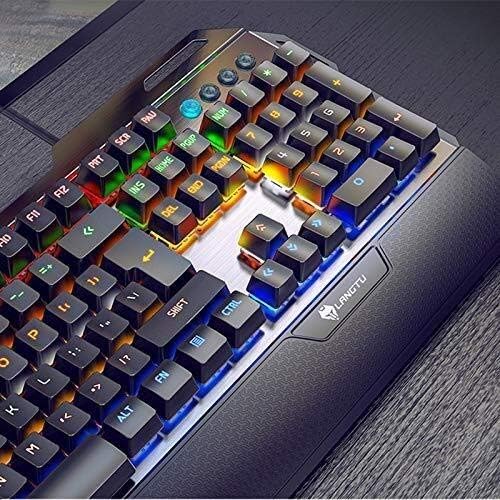 Mehanička igračka tastatura i miš kombinacija sa PC slušalicama za igranje,višebojni LED pozadinsko osvjetljenje USB ožičeno plavim