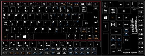 Engleski UK netbook oznake tastature na crnoj pozadini