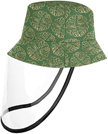 Zaštitni šešir za odrasle sa štitom za lice, ribarskom šeširu protiv sunčeve kape, vintage japanski crni zlatni listovi