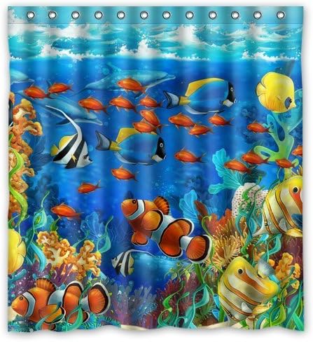 KXMDXA Blue Ocean Tropical Ribe Koral podvlaka svjetska vodootporna tkanina Kupatilo za zavjese od tuš kabine 66 x 72 inča