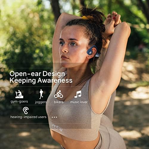 ELIBOM Slušalice za kosti, 9 sati Music & Call, Bluetooth COEL-EAR Bluetooth5.2, lagane bežične slušalice, zrno otporne na sportske