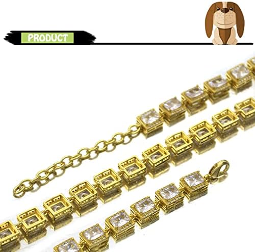 Zlatni lanac ogrlica - zlatni titanijum ogrlica od čelika cirkon full dijamantski luksuzni kristalni ogrlice za francuski buldog pitbull ovratnik za kućne ljubimce dobavljače