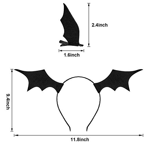 12 komada Halloween Bat Trake za glavu šišmiša za kosu šišmiša za Halloween Cosplay kostim party crna