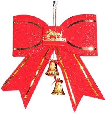Božićna dekoracija drva Crvena velika luk kravata 13cm sa zvono privjeskom za ljuljanje pingvina za automobil