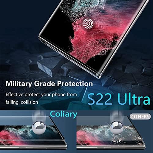 Galaxy S22 Ultra Zaštita ekrana , sa zaštitom sočiva kamere od kaljenog stakla [3d staklo] kompatibilan otisak prsta 9h tvrdoća kaljeno