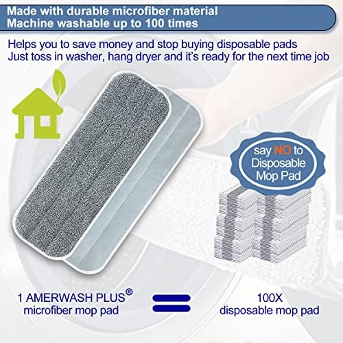 Zamjenski jastučići za Mop od mikrovlakana 16 x5. 5 kompatibilni sa većinom mopa koji se otkriva, 5 pakovanja MOP-a za mokro/suho čišćenje i ribanje podova za višekratnu upotrebu Refill Fit 14 do 16 glave za brisanje u spreju