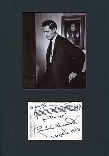 Kompozitor Gian Carlo Menotti Autograph Glazbeni citat potpisan i montiran