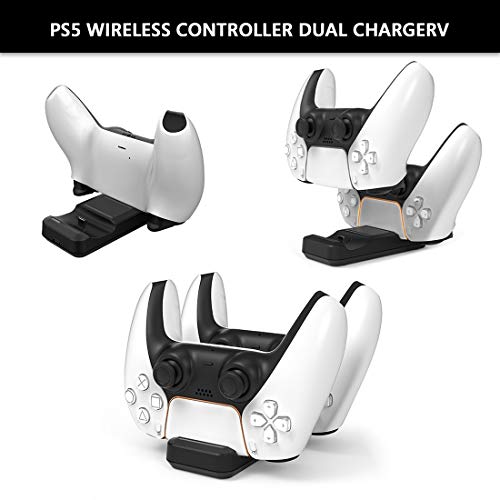 Stanica za punjenje PS5 kontrolera, dvostruka USB stanica za punjenje za DualSense, brzo punjenje kompatibilno za dve stanice za punjenje
