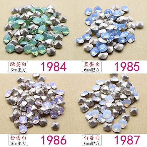 100pcs / Lot 1984-1998 slatki kristalni Opal bijeli Nail Art okrugli kristalni stakleni vještački dijamant RS-07 -