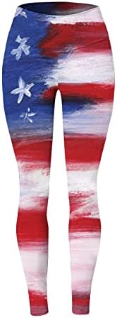 Američki zastavačke gamaše Ženska temmska kontrola Patriotska američka zastava Jogger Hlače Casual Butt Difling Tajice Hlače Capri