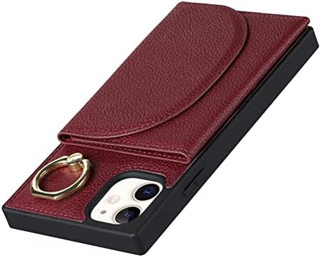 Jaorty futrole za novčanike za iPhone 12/12 Pro sa držačem za kartice 6.1, PU kožna magnetna kopča [360° rotirajući Držač prstena