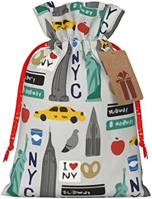 Vezice Božić Poklon Torbe Turistički-Travel-Usa-New-York-City Predstavlja Pakovanje Torbe Božić Poklon Pakovanje Vreće Torbice Srednje