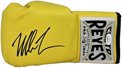 Mike Tyson potpisan lijevo žuta Cleto Reyes rukavica JSA & Mike Tyson Hologram-autogramom boks rukavice