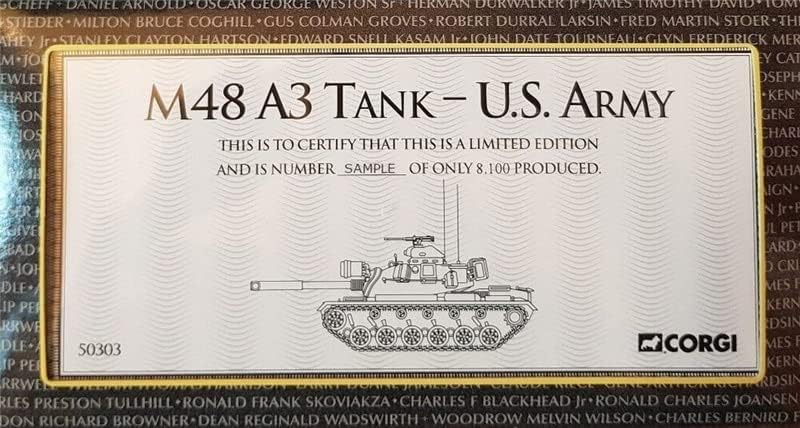 Corgi M48A3 Patton Tank američke vojske neopjevani heroji Vijetnam serija II ograničeno izdanje 1/50 tenk DIECAST unaprijed izgrađen