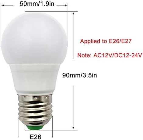 E26 12v niskonaponske LED Sijalice toplo bijele 3000k, E27 Edison standardna Vijčana bazna lampa 3W 12-24V 35W ekvivalentni Halogen