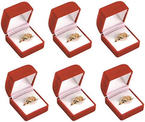 888 Zaslon USA 12 crveni pjenasti prsten poklon kutije nakit