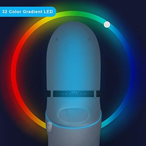 BEAN LIEVE WC noćno svjetlo - aktivira se senzor pokreta kupatilo LED WC šolja, zabavno noćno svjetlo za kupatilo u 32 boje, WC šolja osvjetljava noćno svjetlo