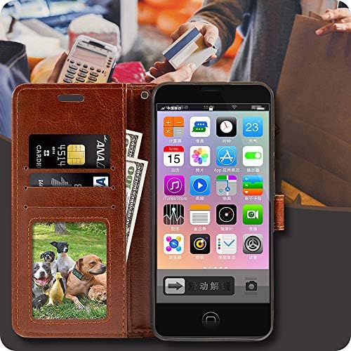Shantime iPhone 13 Pro Max 6.7 torbica za novčanik, premium PU kožna magnetna Flip futrola sa držačem za kartice i postoljem za iPhone 13 Pro Max 6.7 braon