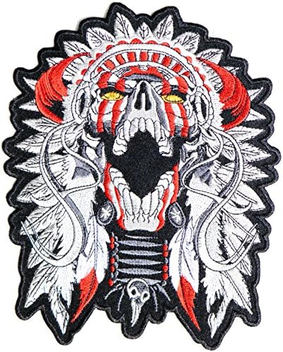 9 glava lubanje Američki izvorni teški metalni punk rock biciklista Back Patch Gvožđe na šini na vezeni applicira za majicu Jakna Vest pantalone znački amblem Simbol kostim