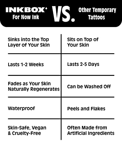 Inkbox privremene tetovaže, polutrajna tetovaža, jedna Premium laka dugotrajna, vodootporna Temp tetovaža sa za sada mastilom - traje