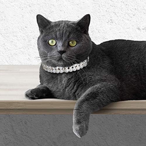 KUDES BAT CAT biserni ovratnici sa Crystal Rhinestone Diamond Decor, podesiva slatka modna ljubimca PU kožnih ovratnika za male kućne ljubimce za vjenčanje rođendan