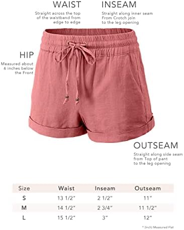 Urbane Daizy Ženske kratke hlače - Ležerni elastični konop za užad s džepovima Povucite se na ljetnjim hlačama na plaži
