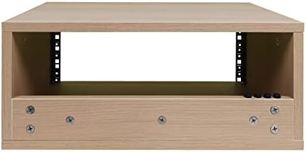 Fmuser 4U drveni stoni Studio stalak, standardni stalak za opremu od Golden Oak završne obrade, pogodan za instaliranje miksera, pojačavača