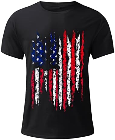 BMISEGM Ljeto Muške košulje Muške neovisnosti Zastava Ležerne prilike Soft i udobna majica sitnica pamučna majica Men S Tee
