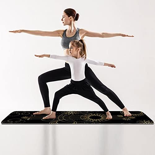 Siebzeh Art crni uzorak Premium Thick Yoga Mat Eco Friendly Rubber Health & amp; fitnes non Slip Mat za sve vrste vježbe joge i pilatesa