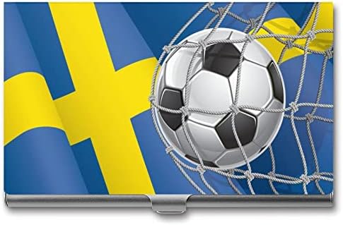 Nogometni gol i držač posjetnica švedske zastave metalna džepna torbica za posjetnice personalizirani novčanik za muškarce i žene