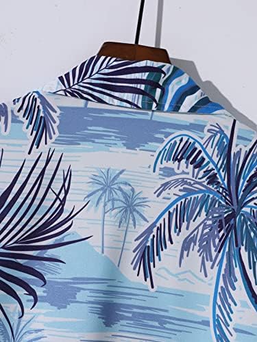 Dvije komadne odjeće za muškarce Muškarci Nasumična tropska košulja za ispis i kratke hlače bez tee